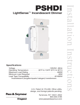 Legrand LightSense™ Incandescent Dimmer, PSHDI Installation guide