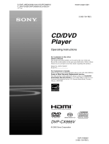 Sony DVP-CX995V Operating Instructions  (DVP-CX995V CD/DVD Player) User manual
