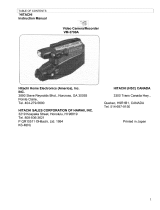 Hitachi VM-3700A Owner's manual