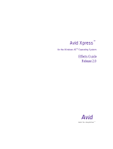 Avid Xpress Xpress 2.0 Windows NT User guide