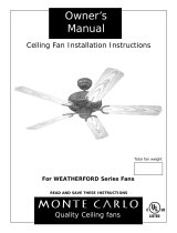 Monte Carlo Fan Company WEATHERFORD Series Owner's manual