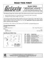 Grizzly G0624 Owner's manual