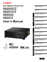 Canon REALiS LCOS 4K600STZ User manual
