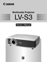 Canon LV S3 - SVGA LCD Projector User manual