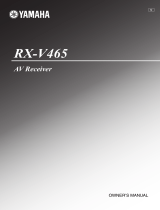 Yamaha RXV465 - RX AV Receiver Owner's manual