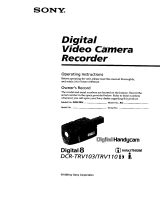 Sony DCR-TRV103 Owner's manual