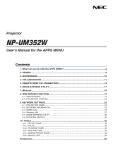 NEC NP-UM352W User manual