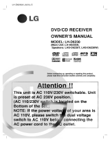 LG LH-D6230A Owner's manual