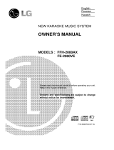 LG FFH-2000AX User manual