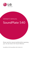LG SOUNDPLATE540 User manual