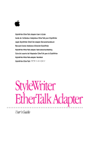 Apple EtherTalk Adapter User manual