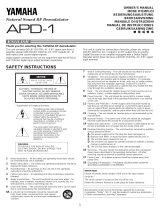 Yamaha APD-1 Owner's manual
