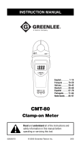 Greenlee CMT-80 Electrical Tester (Europe) User manual