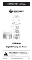 Greenlee CM-410 Digital Clamp-on Meter (Europe) User manual