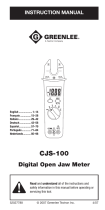 Greenlee CSJ-100 Digital Open Jaw Meter (Europe) User manual
