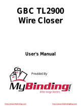 GBC GBC TL2900 Modular Wire Closer Maual Owner's manual