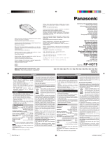 Panasonic RPHC75 Owner's manual