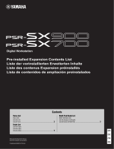 Yamaha PSR-SX700 Contents List