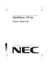 NEC MultiSync® FE700 User manual