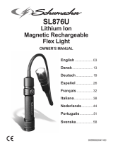 Schumacher SL876U Lithium Ion Magnetic Rechargeable Flex Light Owner's manual