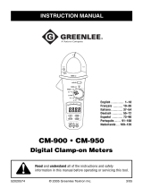 Greenlee CM-900, CM-950 Clamp-on Meter, AC/DC (Europe) User manual