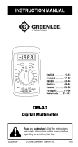 Greenlee DM-40 Digital Multimeter (Europe) User manual