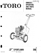 Toro 18" Sportlawn Lawnmower User manual