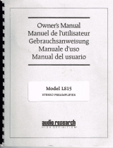 Audio Research LS 15 Owner's manual