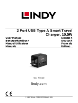 Lindy 2 Port USB Type A Smart Travel Charger, 10.5W User manual