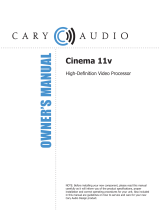 Cary Audio Design Cinema 11v Owner's manual