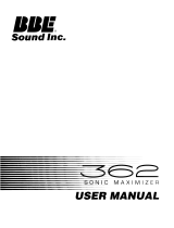 BBE 362 Sonic Maximizer User manual