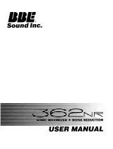 BBE 362NR Sonic Maximizer User manual