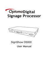 Optoma SignShow D5000 User manual