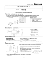 Aiphone TAR-3 User manual