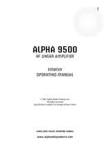 Alpha Radio Products AMPLIFIER 9500 User manual