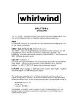 Whirlwind SP1X3LUNT User manual