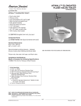 American Standard Afwall Elongated Toilet Flush Valve Toilet 2257.103 User manual