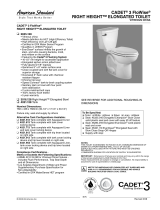 American Standard Cadet 3 FloWise Right Height Elongated Toilet 2835.128 User manual