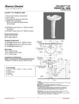 American Standard Colony Pedestal Sink 0113.808 User manual