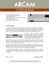 Arcam FMJ CD17 User manual