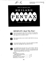 Honeywell Pentax H-2 User manual