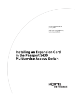 Avaya an Expansion Card in the Passport 5430 Multiservice Access Switch User manual