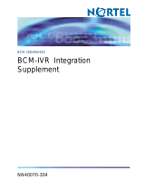 Avaya BCM 200/400/450 - BCM-IVR Integration Supplement User manual