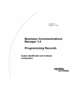 Avaya Programming Records -Section 1 User manual