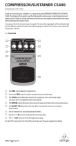 Behringer COMPRESSOR/SUSTAINER CS400 User manual