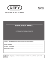 Defy 12000 BTU/H Portable Air Conditioner ACP 12 H1 User manual