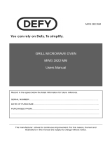 Defy MWG 2822 User manual