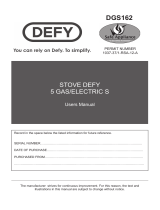 Defy 5 Burner Stainless Steel Gas Electric Stove User manual