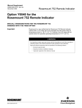 Rosemount 752 Remote Indicator-Option Y0040 User manual