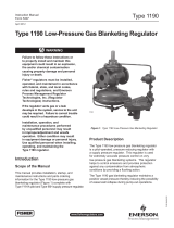 Emerson Type 1190 Low-Pressure Gas Blanketing Regulator User manual